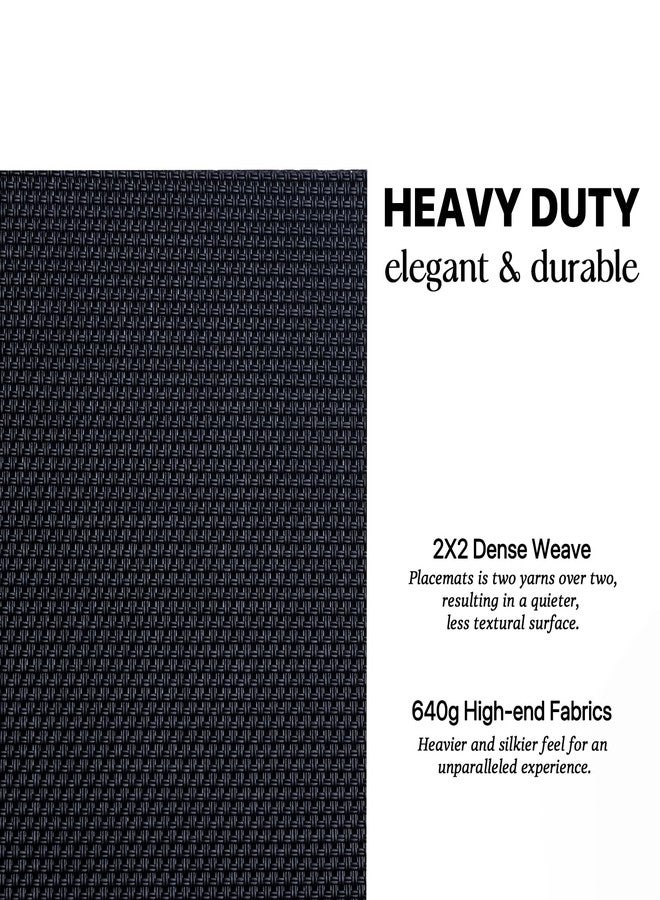 LEXMORE Placemats Set of 8 Vinyl/Plastic Woven Place Mats for Kitchen Table Indoor/Outdoor Washable Placemat Wipeable Dining Table Mats(Black) - Image 3